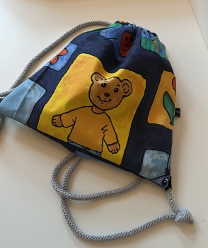 Rucksack Turnbeutel für Kinder (Kordel grau)